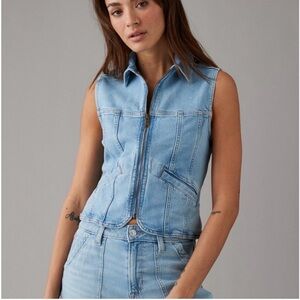 American Eagle Denim Jean Vest Extra Large